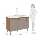 Ver imagem 7 de Cozinha Completa Modulada 4 Peças sem Tampo Marti Yescasa Mel/Cinza