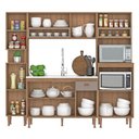 Ver imagem 4 de Cozinha Completa Modulada 4 Peças sem Tampo Marti Yescasa Mel/Cinza