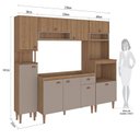 Ver imagem 3 de Cozinha Completa Modulada 4 Peças sem Tampo Marti Yescasa Mel/Cinza