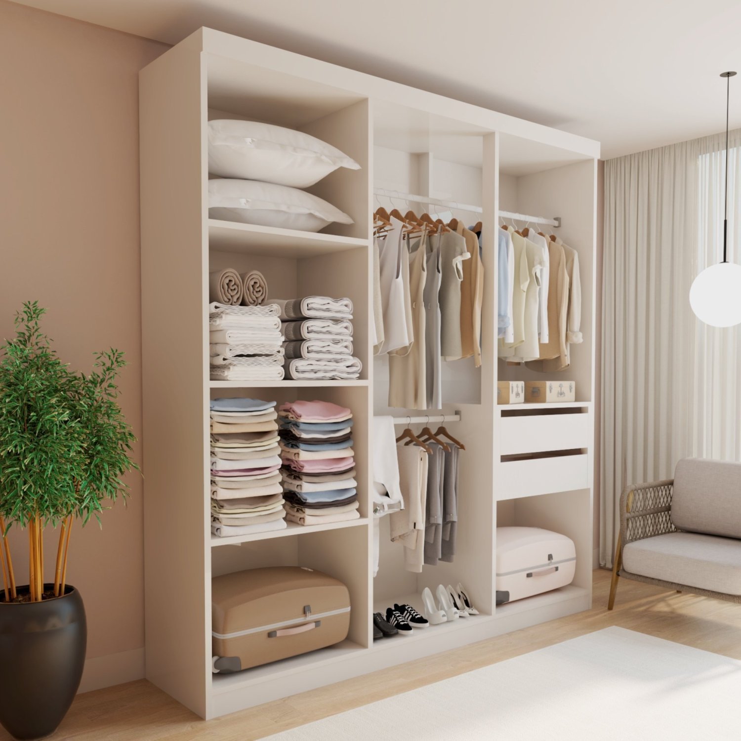Closet Casal sem Portas 2 Gavetas Lyon | MadeiraMadeira