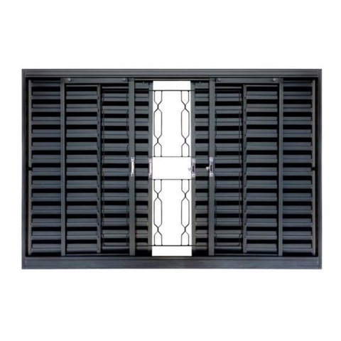 Janela Veneziana Aço Zarcão 6 Folhas Grade Corrente sem Vidro 150x100