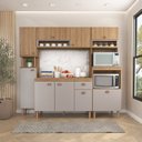 Ver imagem 1 de Cozinha Modulada Completa 5 Peças com Tampo Marti Yescasa Mel/Cinza