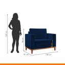 Ver imagem 7 de Poltrona para Sala de Estar Emily Yescasa Veludo Azul