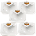 Ver imagem 1 de Kit 5 Plafon Quadrado Decorativo Branco Soquete Louça P/led