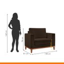 Ver imagem 3 de Poltrona para Sala de Estar Emily Yescasa Veludo Marrom