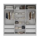 Ver imagem 2 de Guarda-Roupa 6 Portas com 2 Portas Reflecta 4 Gavetas Ravi Branco