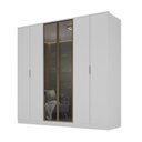 Ver imagem 3 de Guarda-Roupa 6 Portas com 2 Portas Reflecta 4 Gavetas Ravi Branco