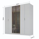 Ver imagem 4 de Guarda-Roupa 6 Portas com 2 Portas Reflecta 4 Gavetas Ravi Branco