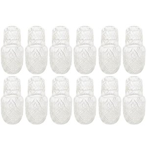Jogo 12 Garrafas de Vidro Moringa 500ml Tampa Copo para Whis