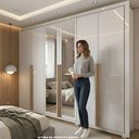 Ver imagem 5 de Guarda-Roupa Casal com Espelho 6 Portas 4 Gavetas com Pés Alpes