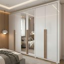 Ver imagem 1 de Guarda-Roupa Casal com Espelho 6 Portas 4 Gavetas com Pés Alpes
