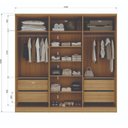 Ver imagem 5 de Guarda-Roupa 6 Portas com 2 Portas Reflecta 4 Gavetas Ravi Marrom/Olmo Italiano