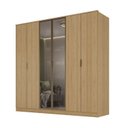 Ver imagem 3 de Guarda-Roupa 6 Portas com 2 Portas Reflecta 4 Gavetas Ravi Marrom/Olmo Italiano