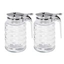 Ver imagem 1 de Kit 2 Meleiras de Vidro 280ml com Dosador Potes para Mel Lyor Transparentes Tampa Cromada
