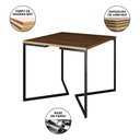 Ver imagem 3 de Mesa Jantar Industrial Quadrada 90cm Amêndoa Base V com 4 Cadeiras Eames Eiffel Pretas Ferro Preto