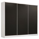 Ver imagem 2 de Guarda-Roupa Casal 100% MDF Madesa Zurique 3 Portas de Correr Branco/Preto Cor:Branco/Preto