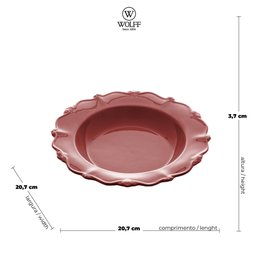 Prato Fundo Porcelana Fancy Rose 21X4Cm - Wolff - 4