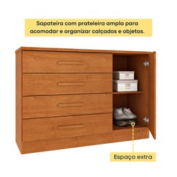 Cômoda 4 Gavetas em Mdf/mdp Ripado Espresso Móveis - 6