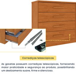 Cômoda 4 Gavetas em Mdf/mdp Ripado Espresso Móveis - 9
