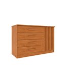 Ver imagem 2 de Cômoda 4 Gavetas em MDF/MDP Ripado Yescasa Bege/Cinamomo