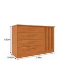 Ver imagem 3 de Cômoda 4 Gavetas em MDF/MDP Ripado Yescasa Bege/Cinamomo
