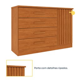 Cômoda 4 Gavetas em Mdf/mdp Ripado Espresso Móveis - 8