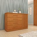 Ver imagem 1 de Cômoda 4 Gavetas em Mdf/mdp Ripado Espresso Móveis