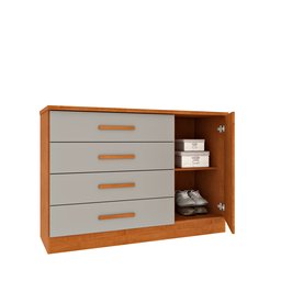 Cômoda 4 Gavetas em Mdf/mdp Ripado Espresso Móveis - 4