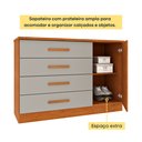 Ver mais imagens de Cômoda 4 Gavetas em MDF/MDP Ripado Yescasa