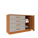 Ver imagem 4 de Cômoda 4 Gavetas em MDF/MDP Ripado Yescasa Bege/Cinamomo/Off White