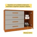 Ver mais imagens de Cômoda 4 Gavetas em MDF/MDP Ripado Yescasa Bege/Cinamomo/Off White