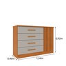 Cômoda 4 Gavetas em Mdf/mdp Ripado Espresso Móveis - 3
