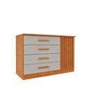 Ver imagem 2 de Cômoda 4 Gavetas em MDF/MDP Ripado Yescasa Bege/Cinamomo/Off White