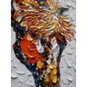 Quadro Pintura Tela horse hotel textured clear decor 5158: 200cm (A) x 100cm (L) - 4