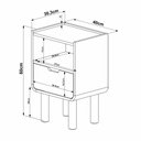Ver imagem 5 de Mesa de Cabeceira Aura 400 | 1 Gaveta Orgânica Pé Madeira | Offwhite