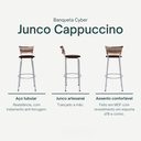 Ver imagem 3 de Kit 6 Banqueta Bistro para Cozinha Junco Cappuccino Àrea Gourmet Balcão Bancada bares Churrasqueira