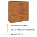 Ver imagem 3 de Cômoda 4 Gavetas em Mdf/mdp Lua Espresso Móveis