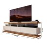 Rack Aparador 3 Gavetas para Tv até 70″ com Pés de Madeira - Off White/freijo - 4