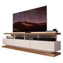 Ver imagem 2 de Rack Aparador 3 Gavetas para Tv até 70″ com Pés de Madeira - Off White/freijo