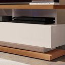 Ver imagem 3 de Rack Aparador 3 Gavetas para Tv até 70″ com Pés de Madeira - Off White/freijo
