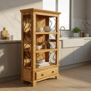 Ver imagem 7 de Armário Cristalheira com Laterais Desenhadas em Rococó Madeira Maciça Estante