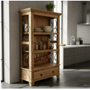 Ver mais imagens de Armário Cristalheira com Laterais Desenhadas em Rococó Madeira Maciça Estante