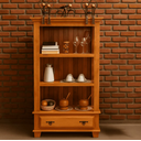 Ver imagem 5 de Armário Cristalheira com Laterais Desenhadas em Rococó Madeira Maciça Estante