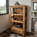 Ver imagem 6 de Armário Cristalheira com Laterais Desenhadas em Rococó Madeira Maciça Estante