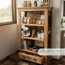 Ver imagem 3 de Armário Cristalheira com Laterais Desenhadas em Rococó Madeira Maciça Estante