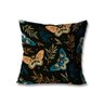 Kit com 4 Capas de Almofadas Decorativas Borboletas Fundo Preto - 4