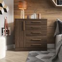 Ver imagem 1 de Cômoda para Quarto 1 Porta 5 Gavetas Advantage Marrom/Capuccino Wood