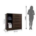 Ver imagem 4 de Cômoda para Quarto 1 Porta 5 Gavetas Advantage Marrom/Capuccino Wood