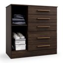Ver imagem 3 de Cômoda para Quarto 1 Porta 5 Gavetas Advantage Marrom/Capuccino Wood