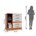 Ver imagem 4 de Cômoda para Quarto 1 Porta 5 Gavetas Advantage Marrom/Freijó/Off-White